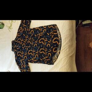 Hawaiin Shirt Navy Blue Orange